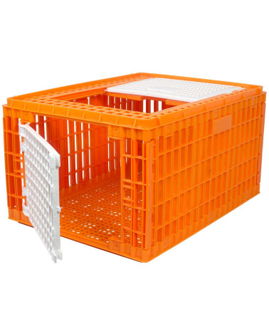 2 ajtós baromfiszállító box, narancssárga, 77x58x42cm