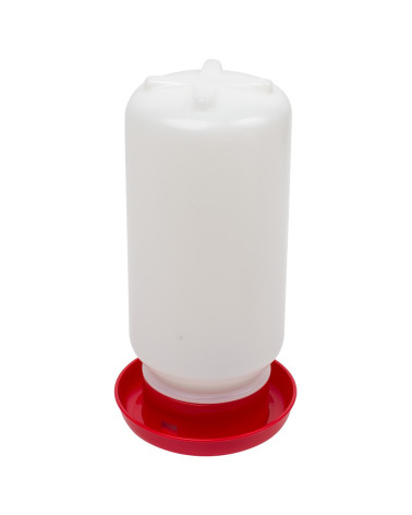 Baromfi-,fürj itató, 1l piros/fehér, műanyag